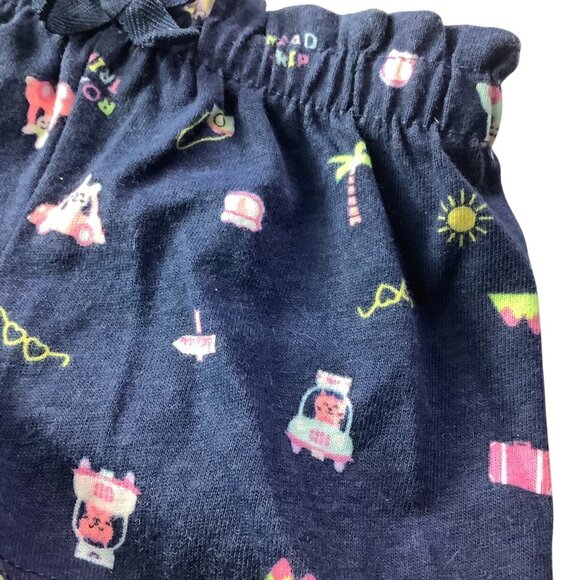 Lot Of 2pc Garanimals Baby Girl Shorts Size 6-9m & 0-3m Navy Elastic Waist - Picture 11 of 12